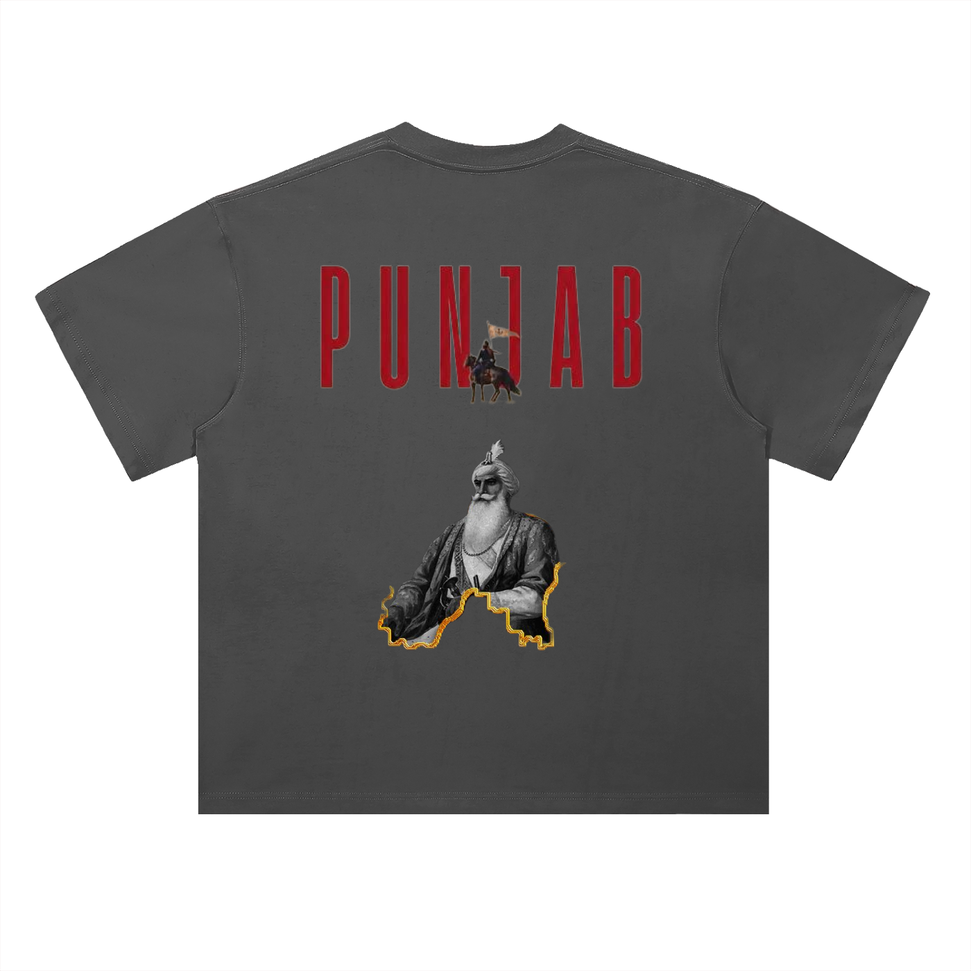 Heavyweight Drop Shoulder Cotton T-Shirt- Punjab Maharaja tshirt