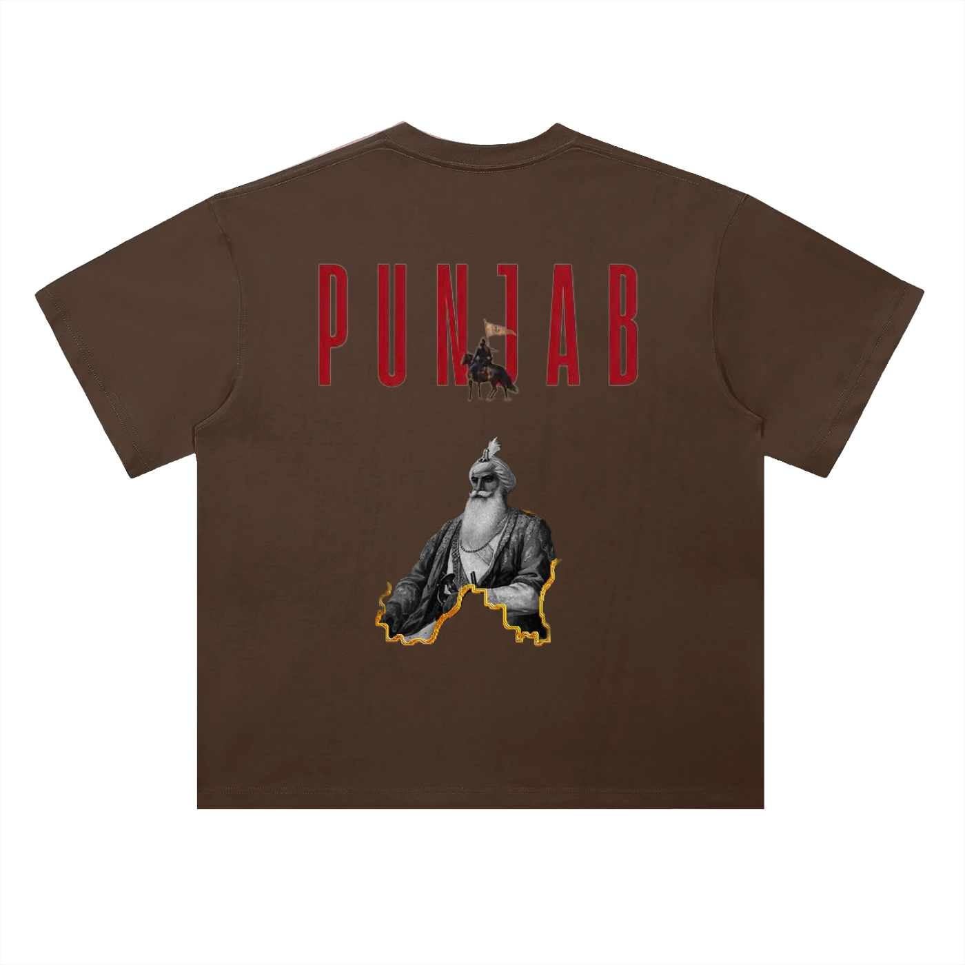 Heavyweight Drop Shoulder Cotton T-Shirt- Punjab Maharaja tshirt