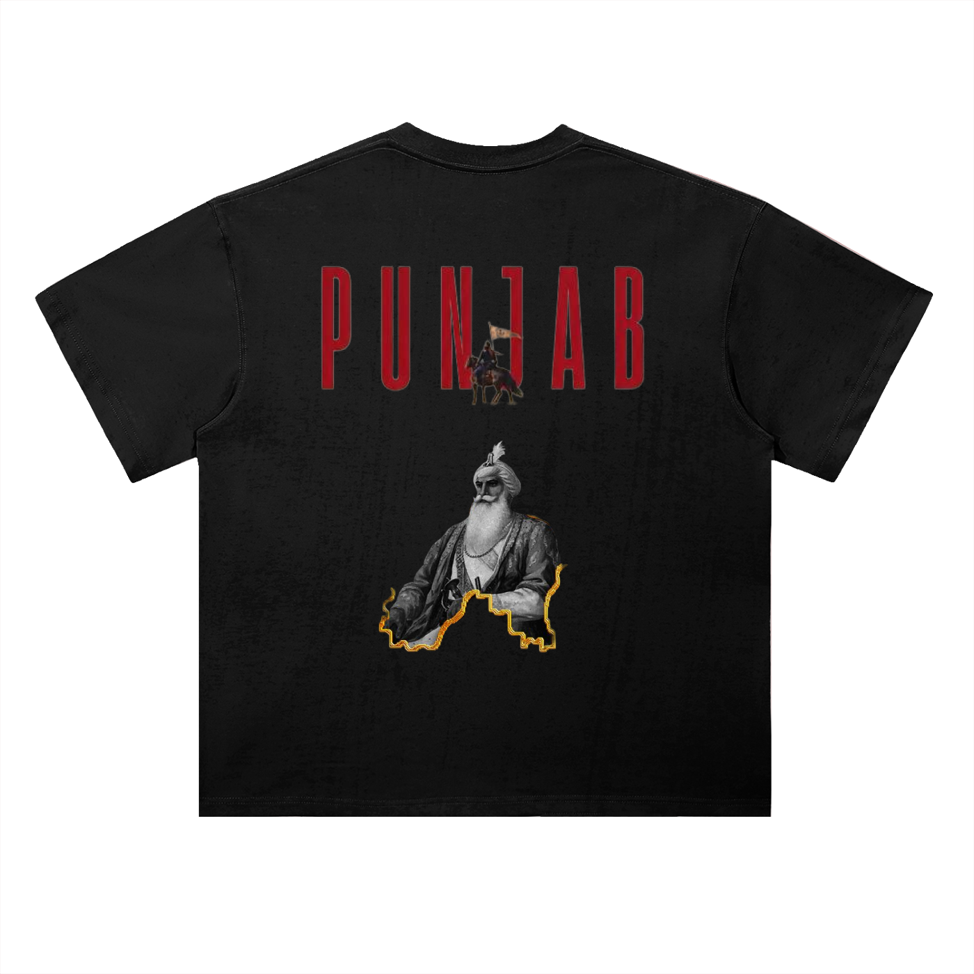 Heavyweight Drop Shoulder Cotton T-Shirt- Punjab Maharaja tshirt