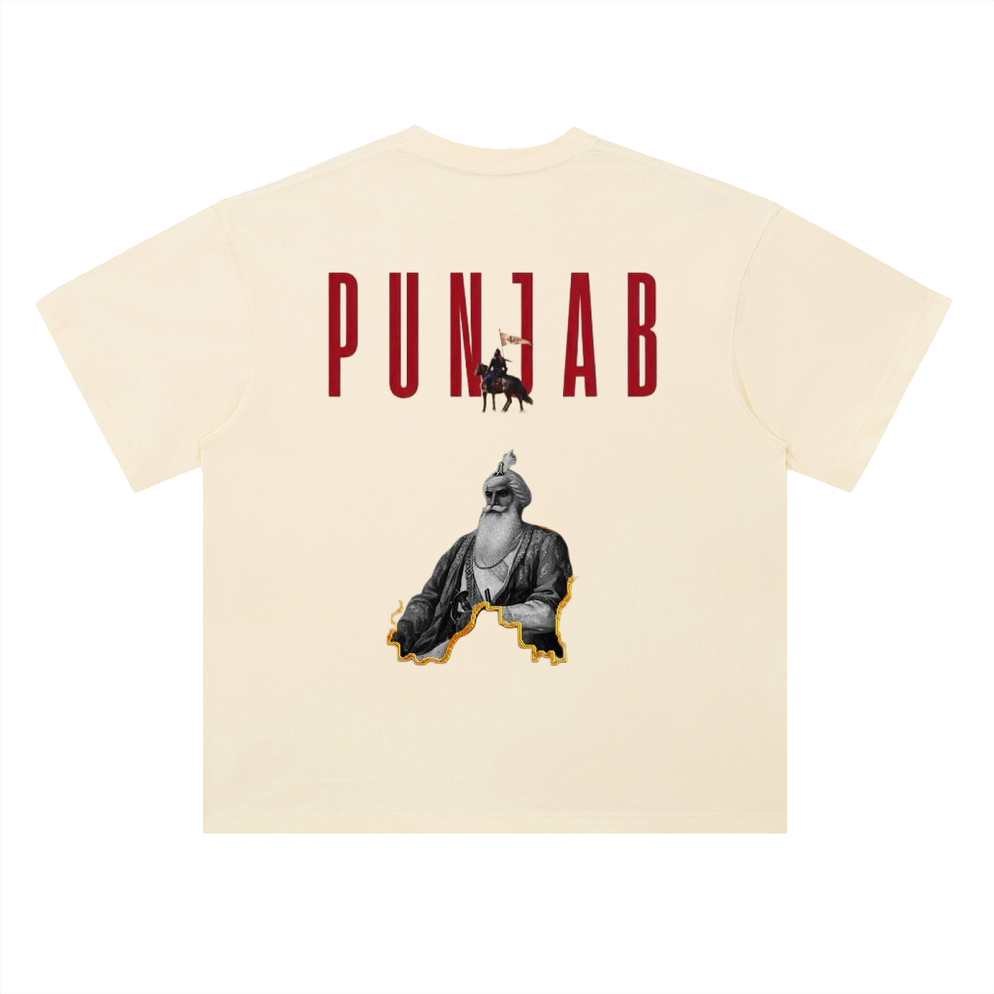 Heavyweight Drop Shoulder Cotton T-Shirt- Punjab Maharaja tshirt
