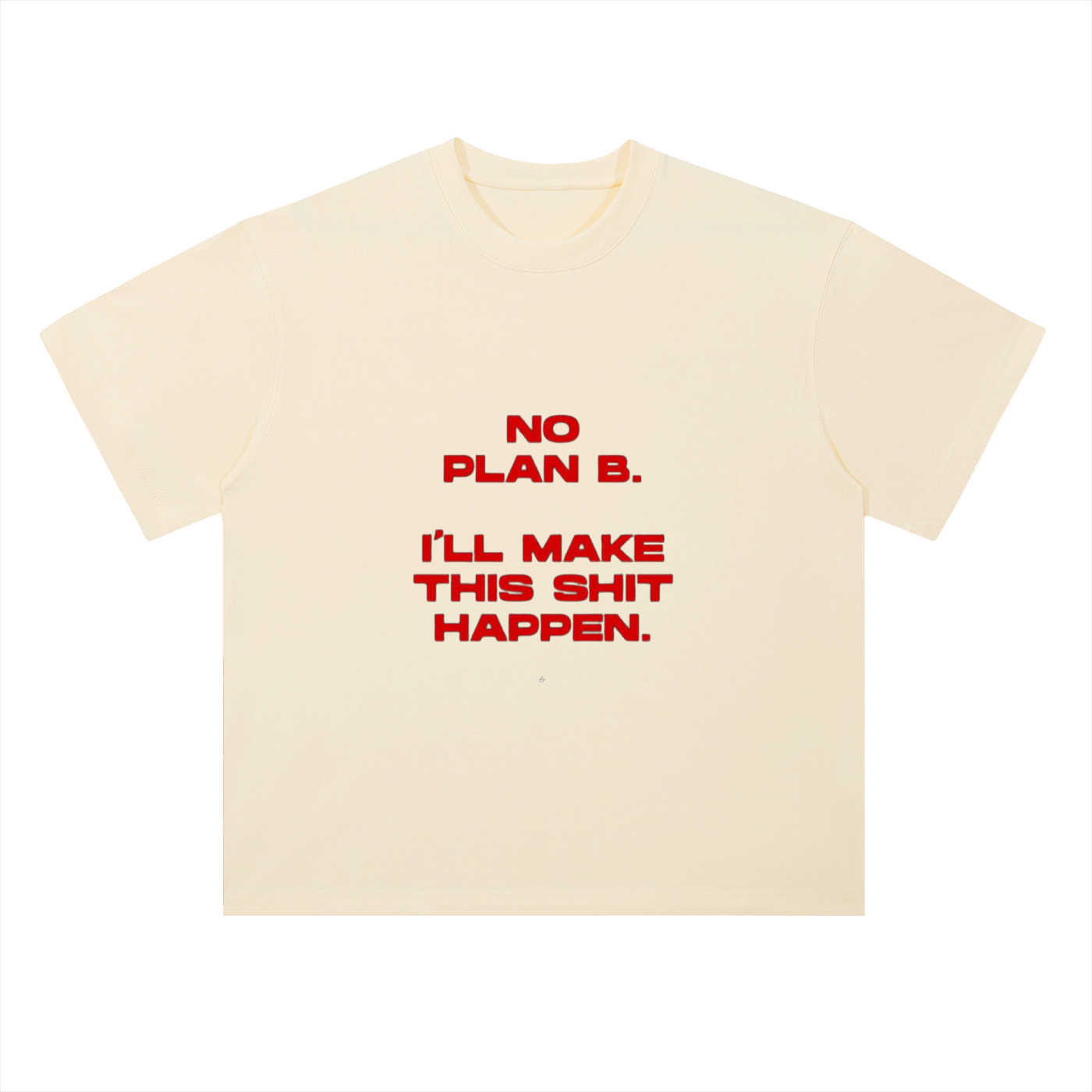 Heavyweight Drop Shoulder Cotton T-Shirt- No plan B