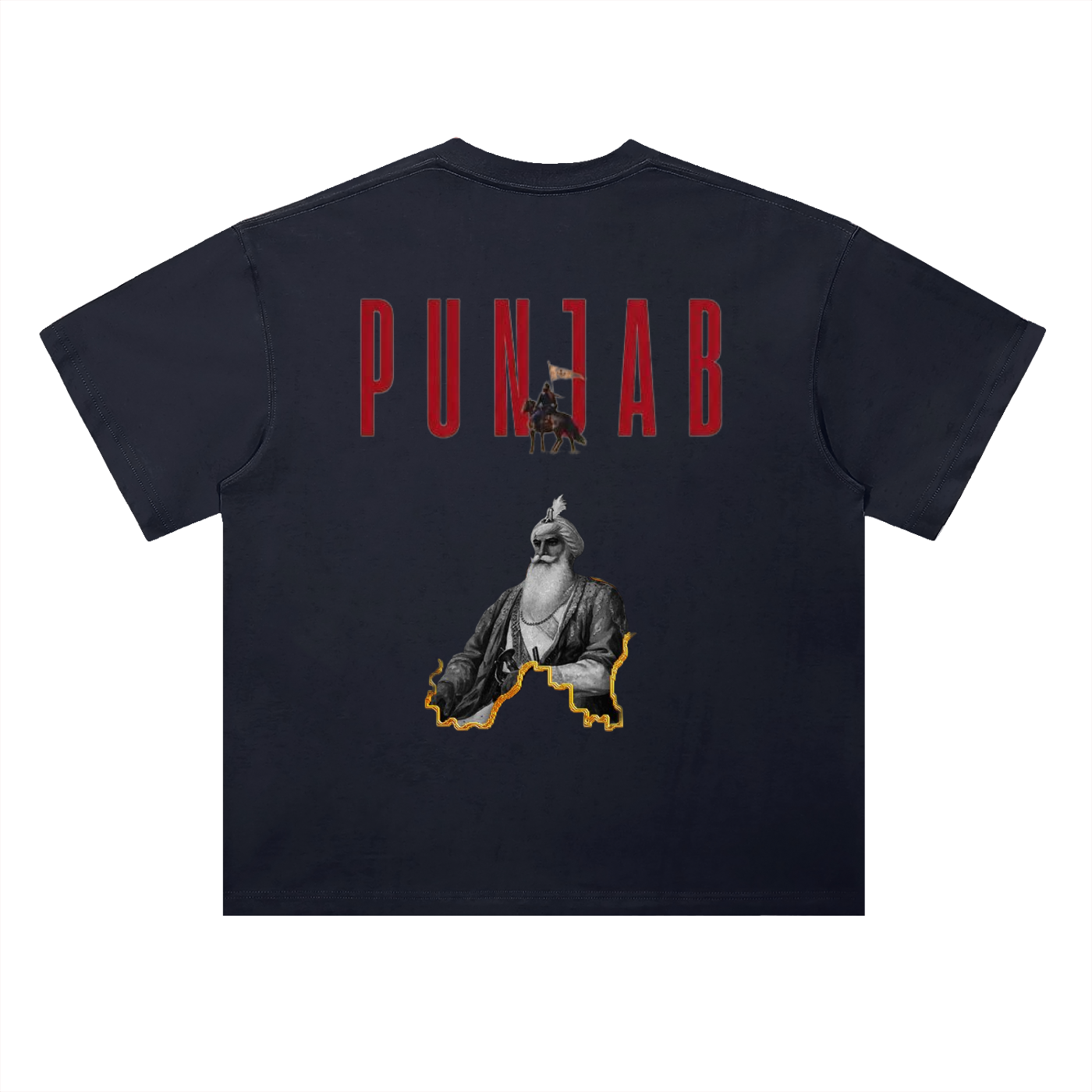 Heavyweight Drop Shoulder Cotton T-Shirt- Punjab Maharaja tshirt