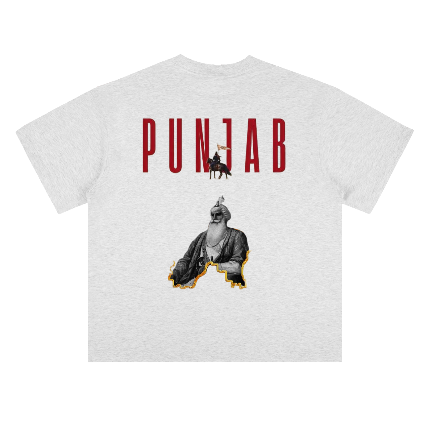 Heavyweight Drop Shoulder Cotton T-Shirt- Punjab Maharaja tshirt