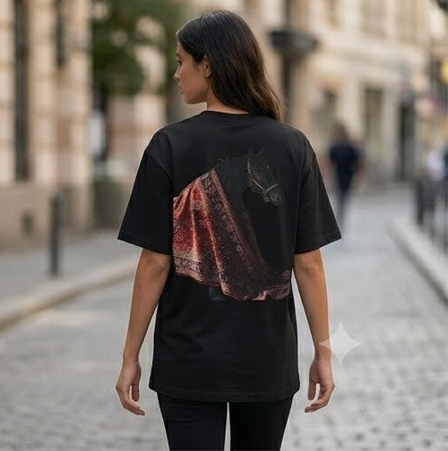 Horse Portrait T‑Shirt — Elegant Paired Horses Graphic Tee