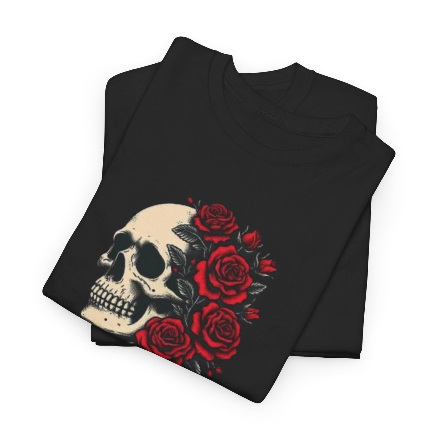 Skull & Roses Tee — “Conquer” Graphic Shirt