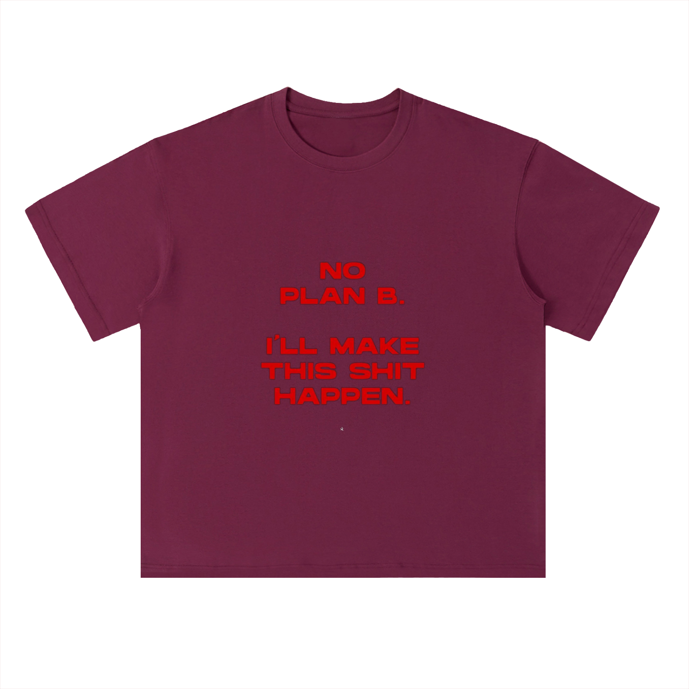 Heavyweight Drop Shoulder Cotton T-Shirt- No plan B