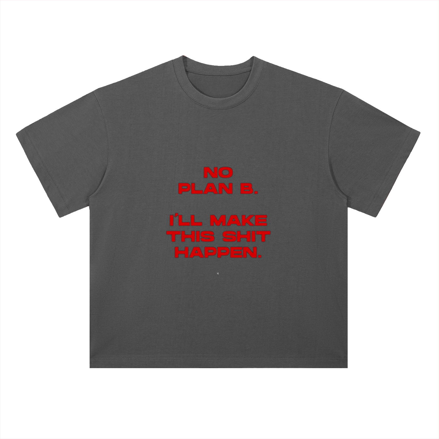 Heavyweight Drop Shoulder Cotton T-Shirt- No plan B