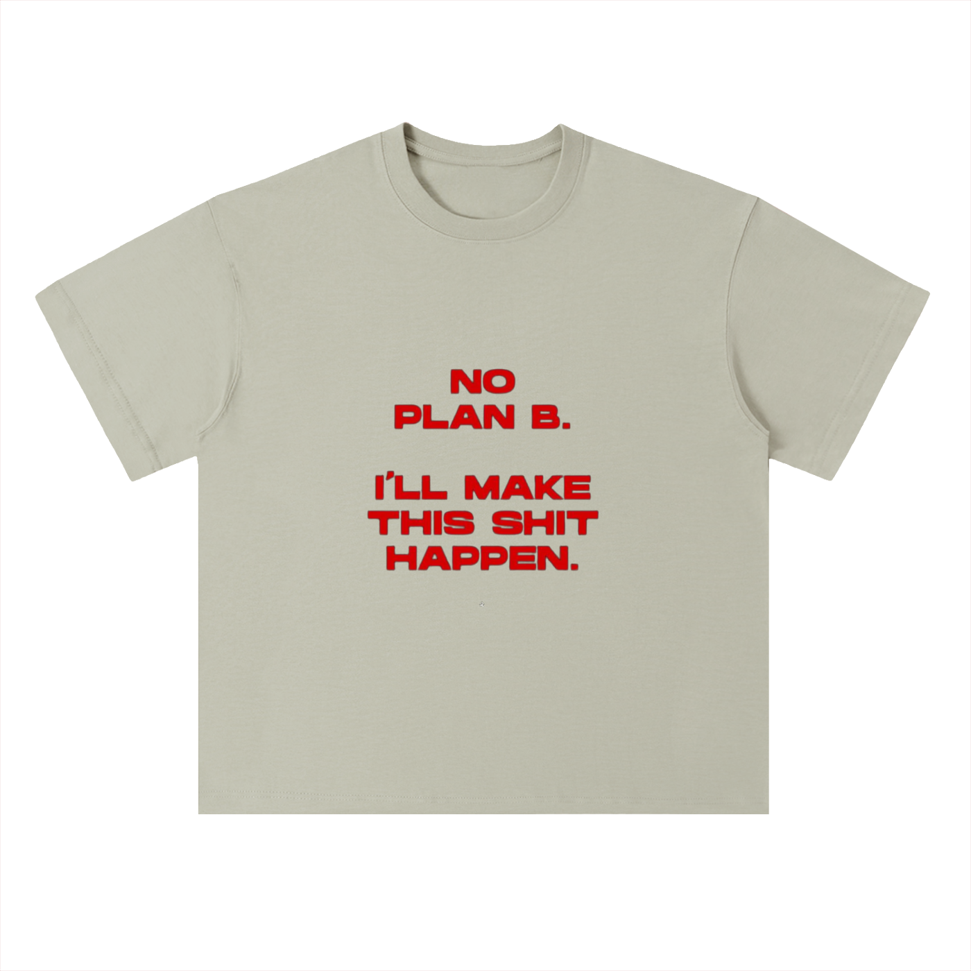 Heavyweight Drop Shoulder Cotton T-Shirt- No plan B
