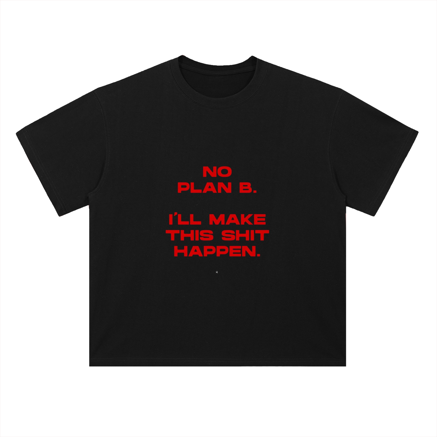 Heavyweight Drop Shoulder Cotton T-Shirt- No plan B