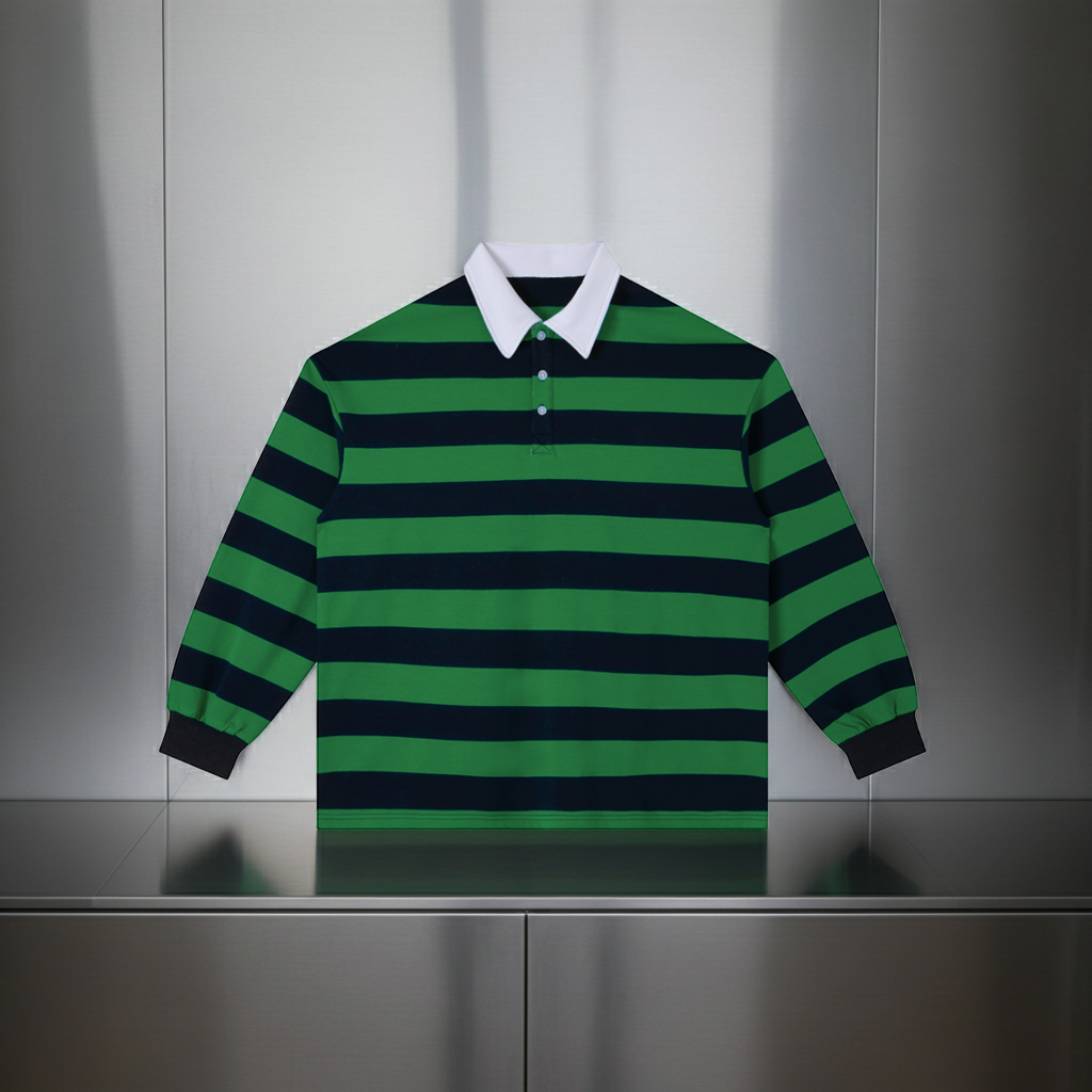 Color Block Stripe Polo Shirt