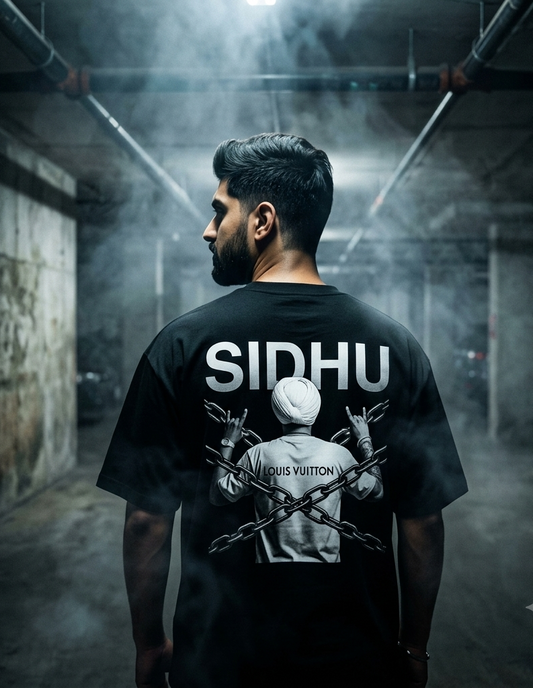 Punjabi Music Graphic Tee — 'SIDHU' Backstage Photo T‑Shirt