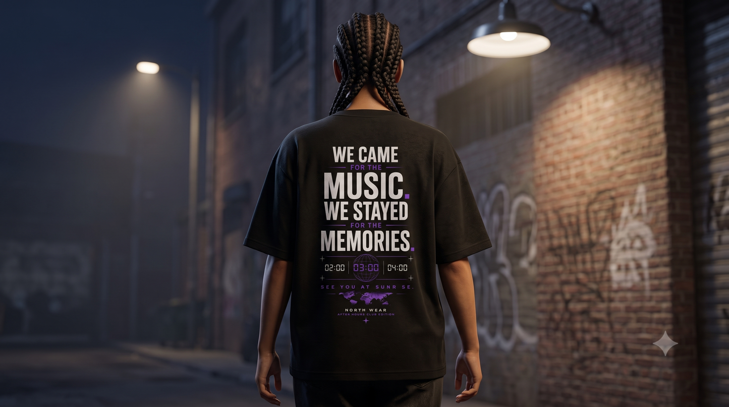 Heavyweight  300 GSM Oversized Club T-Shirt – “Who Said Night Is To Sleep For” Streetwear Party Graphic Tee