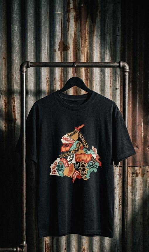 Punjab State Map Graphic T-Shirt-  Unisex Streetwear