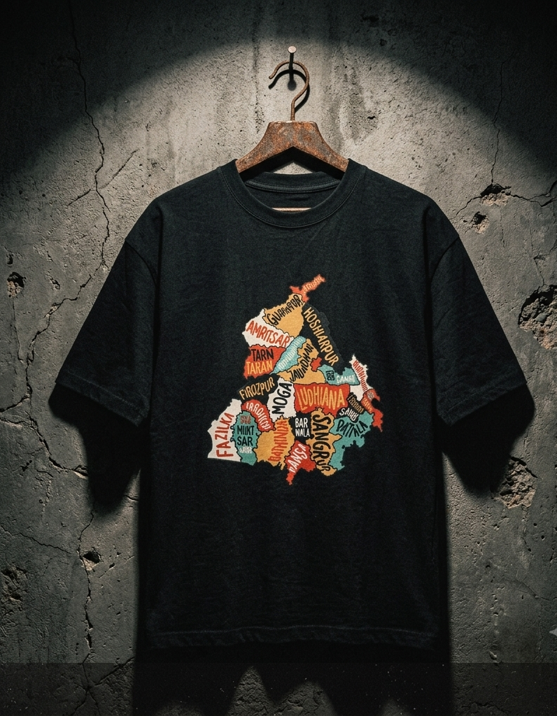 Punjab State Map Graphic T-Shirt-  Unisex Streetwear
