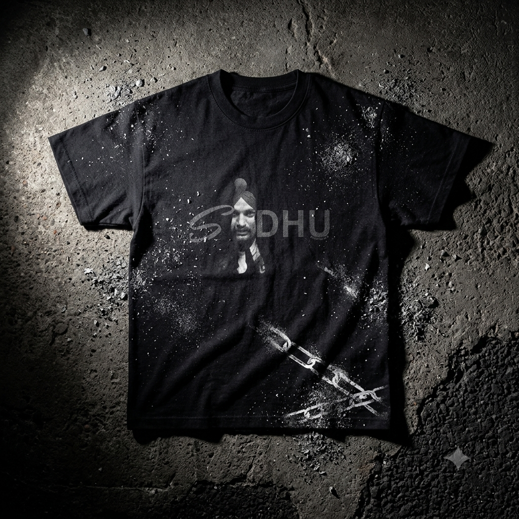 Punjabi Music Graphic Tee — 'SIDHU' Backstage Photo T‑Shirt