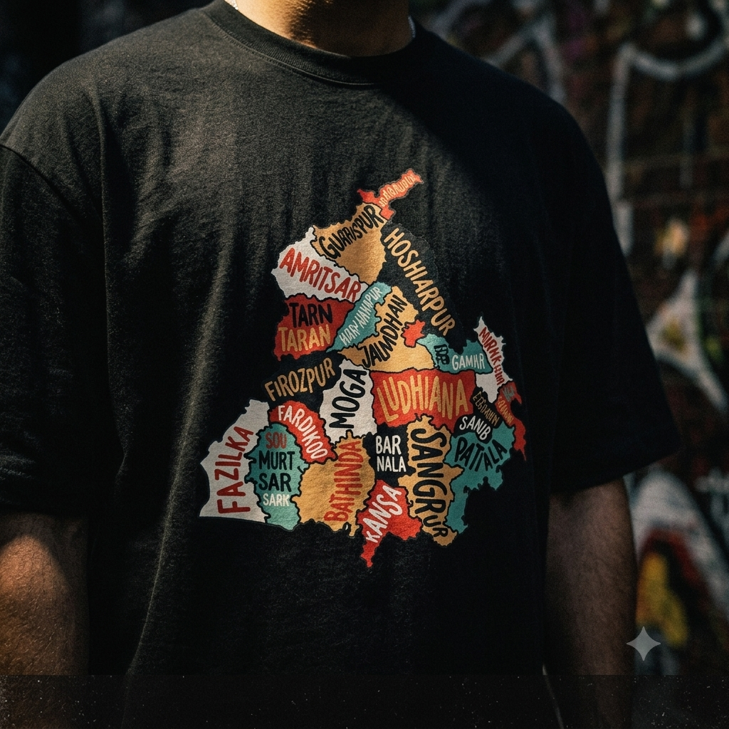 Punjab State Map Graphic T-Shirt-  Unisex Streetwear