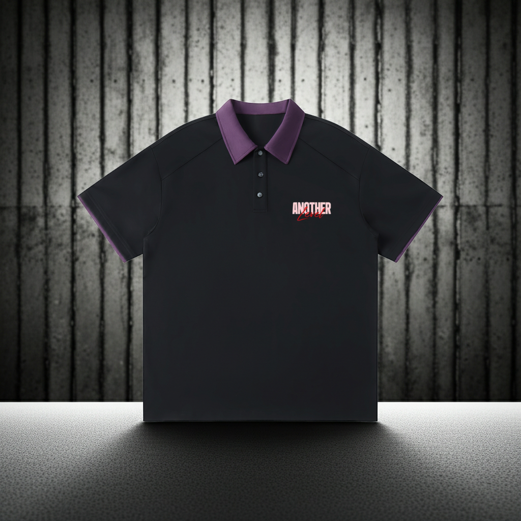 Contrast Collar Raglan Polo Shirt