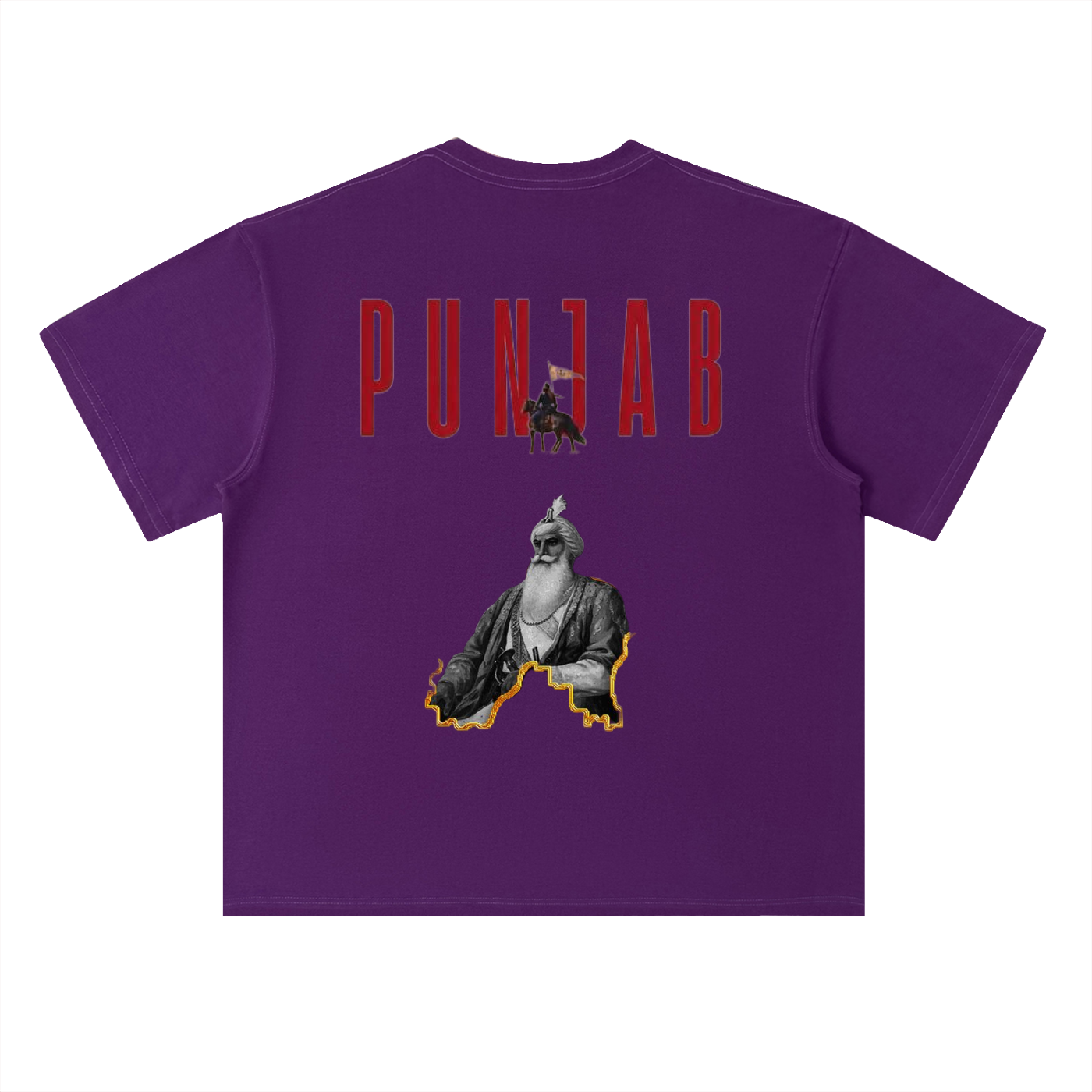 Heavyweight Drop Shoulder Cotton T-Shirt- Punjab Maharaja tshirt