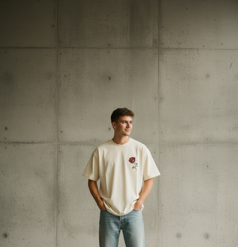 Hope Streetwear T-Shirt - Heavyweight Drop Shoulder Cotton T-Shirt