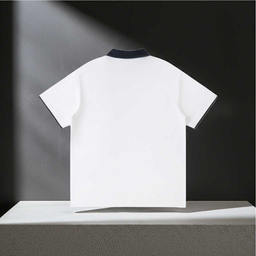 Contrast Collar Raglan Polo Shirt