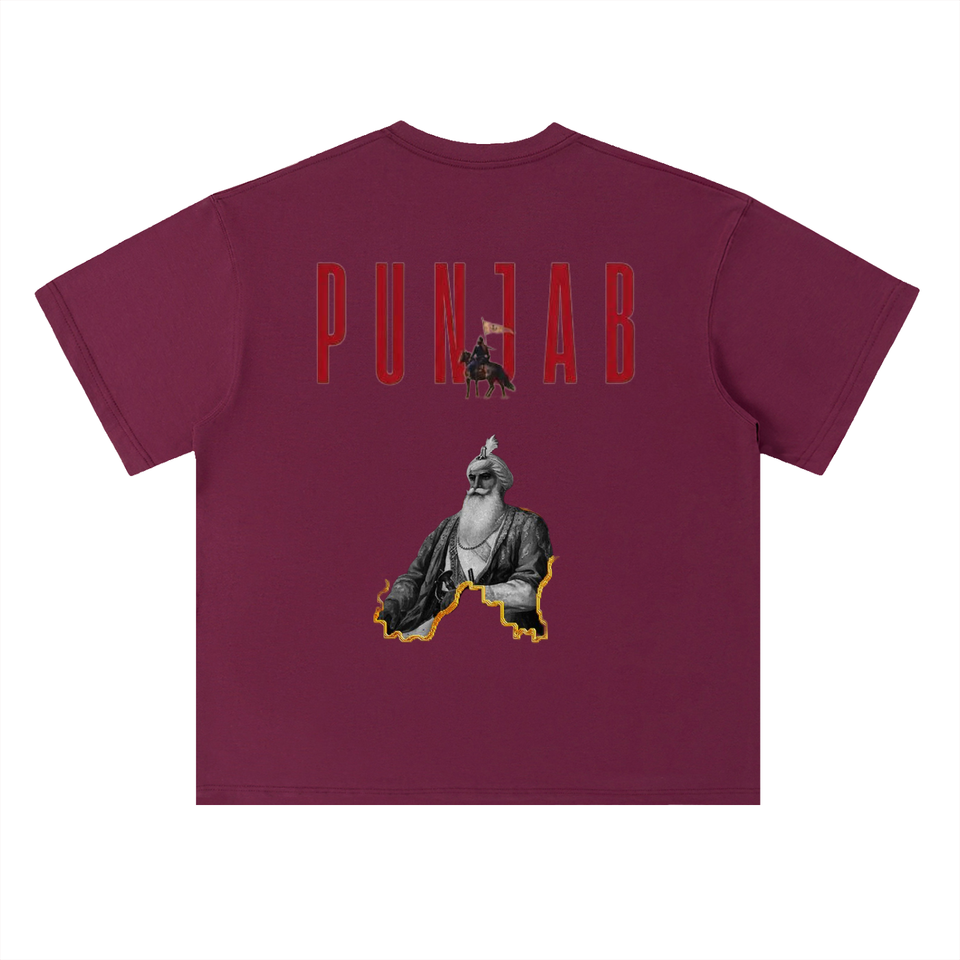 Heavyweight Drop Shoulder Cotton T-Shirt- Punjab Maharaja tshirt