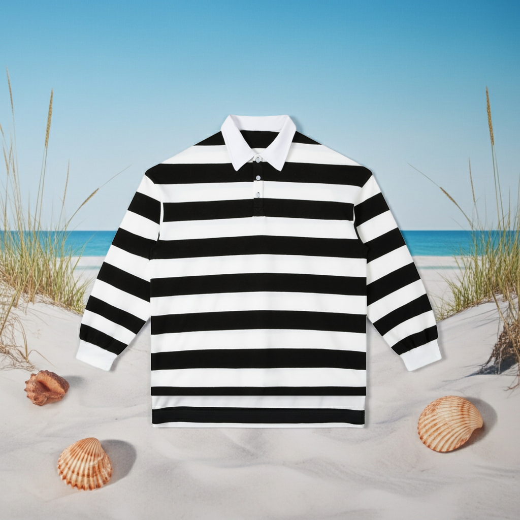 Color Block Stripe Polo Shirt